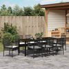 vidaXL Set da Pranzo per Giardino con cuscino 9 pcs Nero polyrattan