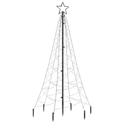 vidaXL Albero di Natale con Puntale Bianco Freddo 200 LED 180 cm