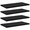 vidaXL Scaffale 4 pcs Nero 40 x 20 x 1,5 cm Legno multistrato