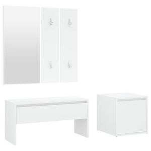 vidaXL Set di Mobili da Corridoio Bianco in Legno Multistrato