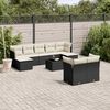 vidaXL Set Divani da Giardino 10pz con Cuscini in Polyrattan Nero
