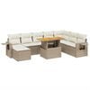 vidaXL Set Divano da Giardino 9 pz con Cuscini Beige in Polyrattan