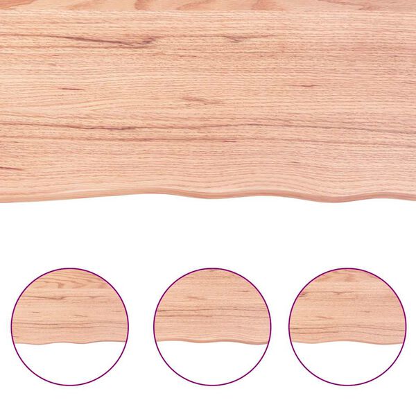 vidaXL Ripiano Muro Marrone 180x50x(2-4) cm Massello Rovere Trattato