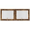 vidaXL Cancello per cani con supporti 2 pcs Rovere Fumo 100 x 80 cm