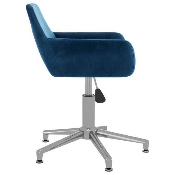 vidaXL Sedia da Pranzo Girevole Blu in Velluto