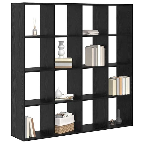 vidaXL Armadio per Libri Rovere Nero 137,5 x 29 x 137,5 cm
