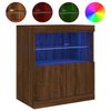 vidaXL Credenza con Luci LED Rovere Marrone 60x37x67 cm