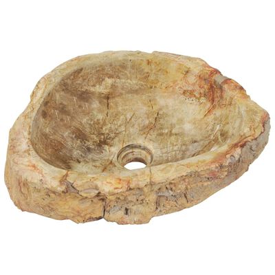 vidaXL Lavandino 45x35x15 cm in Pietra Fossile Crema