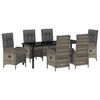 vidaXL Set da Pranzo per Giardino 7 pz Grigio polyrattan