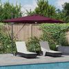 vidaXL Parasol Roma Rosso 286 x 285 x 270 cm Alluminio e Poliestere
