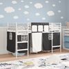 vidaXL Struttura del Letto Loft per Bambini con Tendine Bianco e Nero