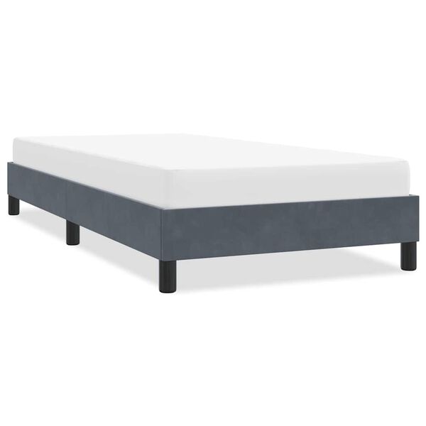 vidaXL Giroletto senza Materasso Grigio Scuro 80x210 cm Velluto