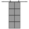 vidaXL Porta Scorrevole Set Ferramenta Nera 90x205 cm Vetro Temperato