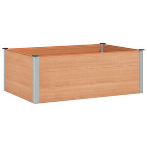 vidaXL Letto rialzato da giardino Marrone 150 x 100 x 54 cm alluminio