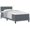 vidaXL Letto a molle con materasso Grigio scuro 90 x 190 cm Velluto