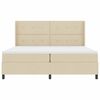 vidaXL Letto a Sorgente LED con materasso Crema 200 x 200 cm Tessuto