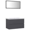 vidaXL Set Mobili da Bagno Grigio in Legno Multistrato