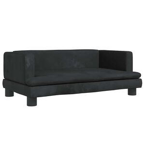 vidaXL Divano per Bambini Nero 80x45x30 cm in Velluto