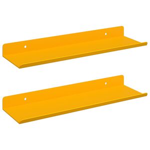 vidaXL Mensola sospesa 2 pcs Giallo senape 30 x 9 x 2,5 cm Acciaio