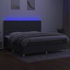 vidaXL Letto a Molle Materasso e LED Grigio Scuro 200x200cm in Tessuto