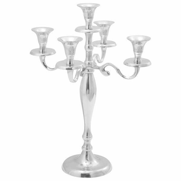 vidaXL Candelabro Argento 29 x 29 x 29 cm Alluminio