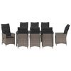 vidaXL Set da Pranzo per Giardino con cuscino 9 pcs Grigio polyrattan
