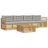 vidaXL Set di divani da esterno 5 pz Bianco e Grigio Chiaro