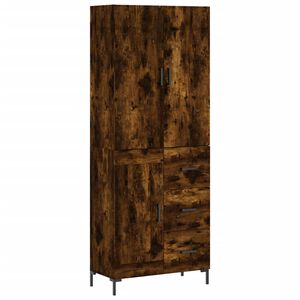 vidaXL Credenza Rovere Fumo 69,5x34x180 cm in Legno Multistrato