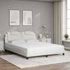 vidaXL Letto Viana con Materasso Bianco 160x200 cm in Similpelle