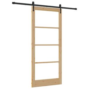 vidaXL Porta scorrevole Naturale e Nero 93 x 211 cm
