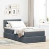 vidaXL Letto con Contenitore Grigio scuro 100 x 200 cm Velluto