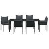 vidaXL Set da Pranzo per Giardino 7 pcs Nero e Grigio Rattan in PE