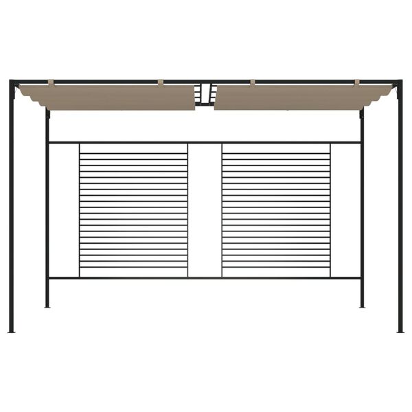 vidaXL Gazebo con Tetto Retrattile 3x4x2,3 m Grigio Talpa 180 g/m²