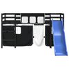 vidaXL Letto a Soppalco con Tende Bambini Bianco e Nero 90x200 cm Pino