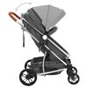 vidaXL Passeggino 3 in 1 Grigio Scuro in Alluminio