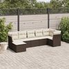 vidaXL Set Divani da Giardino 7 pz con Cuscini Marrone in Polyrattan