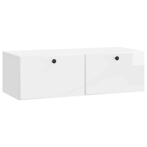 vidaXL Mobile Porta TV da Muro 98 x 41 x 30 cm Bianco Lucido