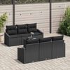 vidaXL Set di divani con cuscino con cuscino 7 pcs Nero polyrattan
