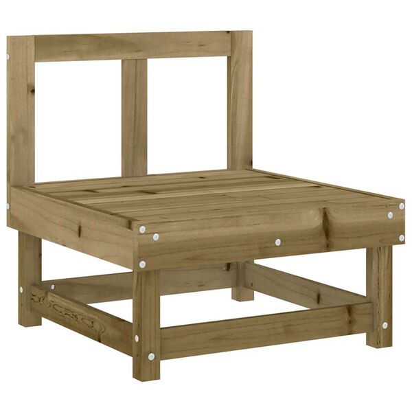 vidaXL Divano Centrale con Cuscini in Legno Impregnato di Pino