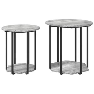 vidaXL Set tavolini con lo scaffale 2 pcs Grigio