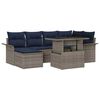 vidaXL Set Divano da Giardino 7 pz Grigio polyrattan