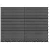 vidaXL Pietra per decking 6 pcs Nero 60 x 30 cm WPC
