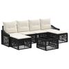 vidaXL Set Divano da Giardino 7 pcs Nero polyrattan