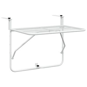 vidaXL Tavolo da Balcone Bianco 60x40 cm in Acciaio