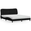 vidaXL Letto con Materasso Hvar Nero 160x200 cm in Tessuto