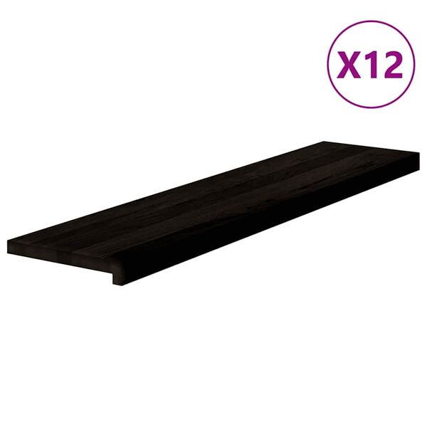 vidaXL Gradini 12 pz Marrone Scuro 110x25x2 cm Legno Massello Rovere