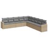 vidaXL Set Divano da Giardino 9 pz con Cuscini Beige in Polyrattan