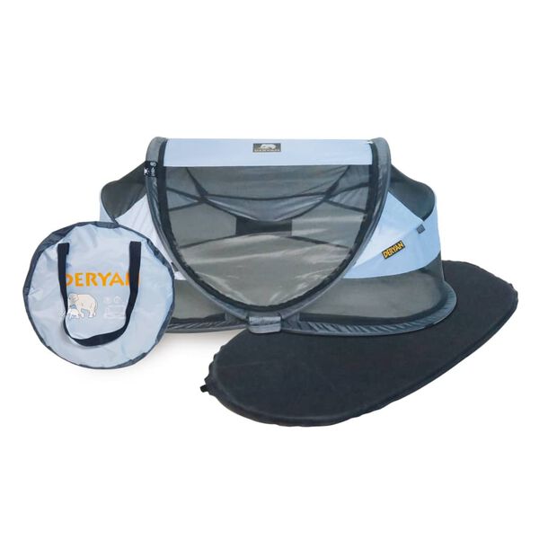 DERYAN Lettino da Viaggio Pop-up Baby Luxe con Zanzariera Blu