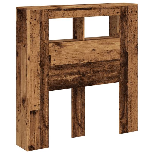 vidaXL Testiera LED Legno Antico 100x18,5x103,5 cm Legno Multistrato