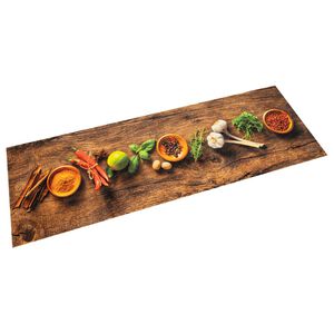 vidaXL Tappeto da Cucina Lavabile Spezie 45x150 cm Velluto